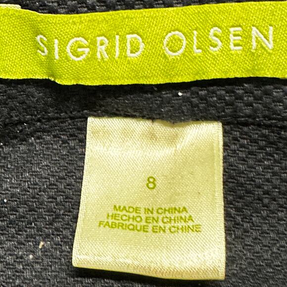 Sigrid Olsen Blazer Womens 8 Black Long Sleeve Two Button Minimalist Business - Picture 3 of 7